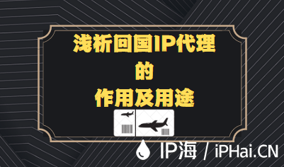 淺析回國IP代理的作用及用途